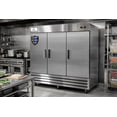 thumbnail image 5 of Commercial 81 in Reach-In Refrigerator, 72 Cu Ft, 3 Solid Door Stainless Steel Upright Refrigerator with Self-Closing Doors, Lock & Casters, NSF Commercial Kitchen Refrigerator, Cooler Depot, 5 of 7