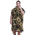 thumbnail image 5 of Hooded Beach Towel Adult Bath Poncho Towels Soft Absorbent Quick Dry for Surf Swim Pool Men Women Teens Gold Flowers and Leaves, 5 of 7