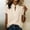 *Beige, variant on ClodeEU Women's V Neck Rolled Short Sleeve Tunic Top, Casual Solid Color Loose Fit Blouse Beige,Women's Plus L