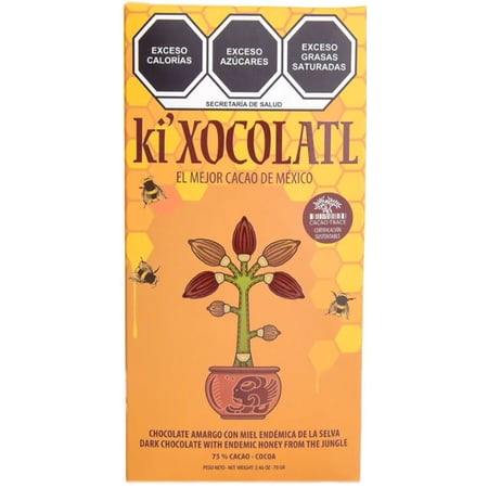 BITTER DARK CHOCOLATE BAR WITH ENDEMIC JUNGLE HONEY, GLUTEN FREE, HEAVY METAL FREE, ORGANIC, CACAO TRACE, 100% PURE CRIOLLO CACAO