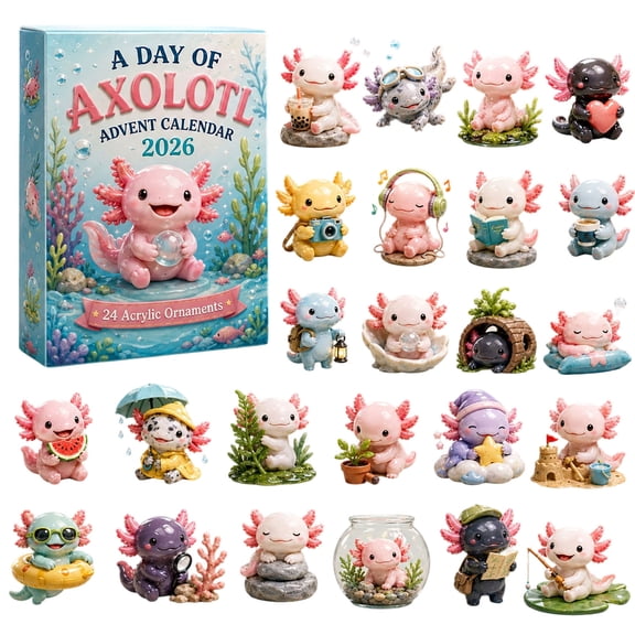 Festive Character Advent Calendar Blind Box with Hidden Acrylic Figurines for Daily Surprise Unboxing and Festive Holiday Decor (Blue2-One Size)