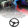 thumbnail image 3 of 14in Car Racing Steering Wheel PVC for 6 Hole Hub Adapter Aluminum Universal Carbon Fiber Look Sport Steering Wheel with Horn Button, 3 of 7
