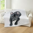 thumbnail image 4 of CafePress - Black French Bulldog Throw Blanket - Soft Fleece Throw Blanket, 50"x60" for All Ages, 4 of 4
