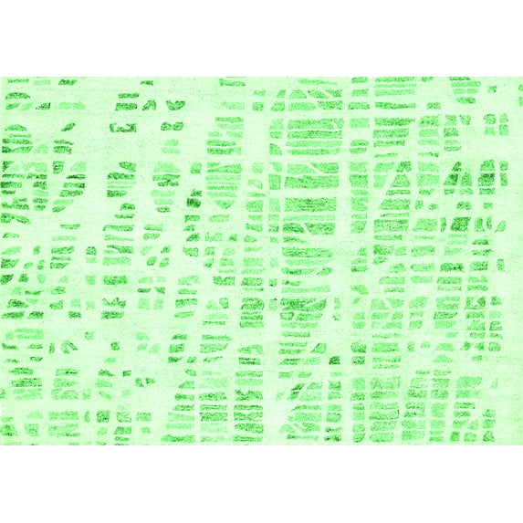 Ahgly Company Indoor Rectangle Solid Green Modern Area Rugs, 2' x 4'