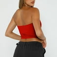 thumbnail image 7 of Womens Tops Tube Tops Strapless Crop Tops Basic Backless Sleeveless Bandeau Cute Summer Outfits Sexy Solid Tops Tank Top for Women Plus Size Tops for Women Red Polyester L, 7 of 7