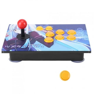 Grofry Joystick DIY High Response Non-delayed Arcade Game Fighting Stick  Controller with Ball for Players Red