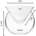 thumbnail image 4 of LEMONSODA Stemless Martini Glasses with Chiller - Elegant Cocktail Glass Set with Cavier Server Bowl - Beautiful Bar Martini Gift Set for Margarita, Cosmopolitan, Manhattan Cocktails (Set of 4), 4 of 9
