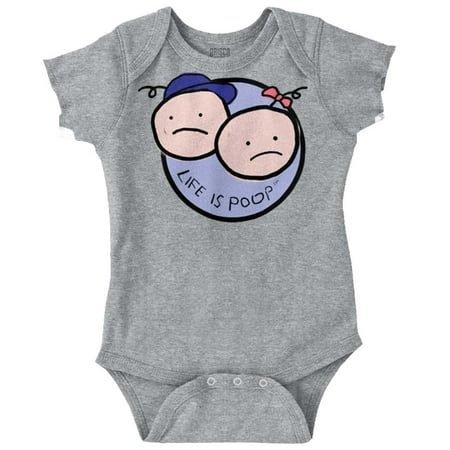 

Life Is Poop Funny Twin Babies Cute Newborn Baby Boy Girl Romper Brisco Brands