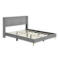 thumbnail image 5 of Spaco Corduroy Platform Bed Frame with Metal Legs, Platform Bed Frame Queen Size with Wood Slat Support, Easy Assembly, Gray, 5 of 9