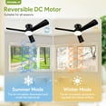 thumbnail image 2 of Ventilador de techo ZOUQILAI de 42" negro con luz y control remoto, motor DC, 2 of 9