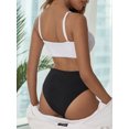 thumbnail image 3 of ZAFUL Women Swimsuit Ribbed Cutout High Cut Crop Tankini Swimwear White L, 3 of 7