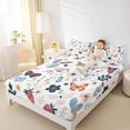 thumbnail image 4 of Homewish Chic Flowers Twin Sheet Sets 3pcs for Teens Boys Girls,Flying Butterflies Twin Fitted Sheet Microfiber,Kawaii Floral Strawberry Breathable Flat Sheet,Lightweight Room Decor, 4 of 7