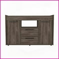 thumbnail image 5 of Dark Walnut Coffee Table with Two Drawers & Double Doors - 49.5'' Top, Space-Saving Storage for Living Room, 5 of 7