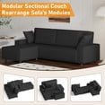 thumbnail image 4 of Acekid 96 Inches Large Stripe Corduroy Sectional Sofa, L Shaped Modern Corduroy Couch with Chaise, Comfy Sofa Couch with Deep Chaise for Living Room, 4 of 7