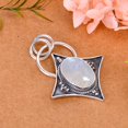 thumbnail image 2 of Rainbow Moonstone - India 925 Sterling Silver Pendant V3399, Solitaire Pendant, White Pendant, Oval Pendant, Gift For Her, Rainbow Moonstone Pendant, 2 of 4