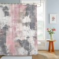 thumbnail image 4 of Shower Curtains for Bathroom, Pink Grey Abstract Waterproof Fabric Shower Curtain, Modern Minimalist Smear Art Decorative Bathroom Curtain for Bathtub, 36"x72", No Hooks Included, 4 of 9