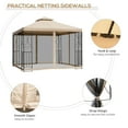 thumbnail image 4 of Outsunny 10' x 10' Patio Gazebo with Corner Shelves, Outdoor Gazebo Canopy Shelter with Netting, and Vented Roof, for Garden, Lawn, Backyard and Deck, 4 of 9