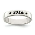 thumbnail image 1 of Solid 925 Sterling Silver Vintage Antiqued and XOXO Ring Band Size 8, 1 of 4