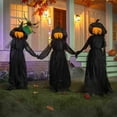 thumbnail image 4 of 59" Light Up Flying Witch Halloween Decorations Outdoor - Sound Activated Scary Witch with Stakes for Yard Graveyard Lawn - Screaming Motion Sensor Halloween Props Party Decor, 4 of 8