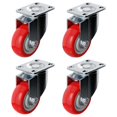 thumbnail image 1 of Caster Wheels Online Best Service, poliuretano rojo, paquete de 4 unidades, 3 pulgadas, 1 of 9