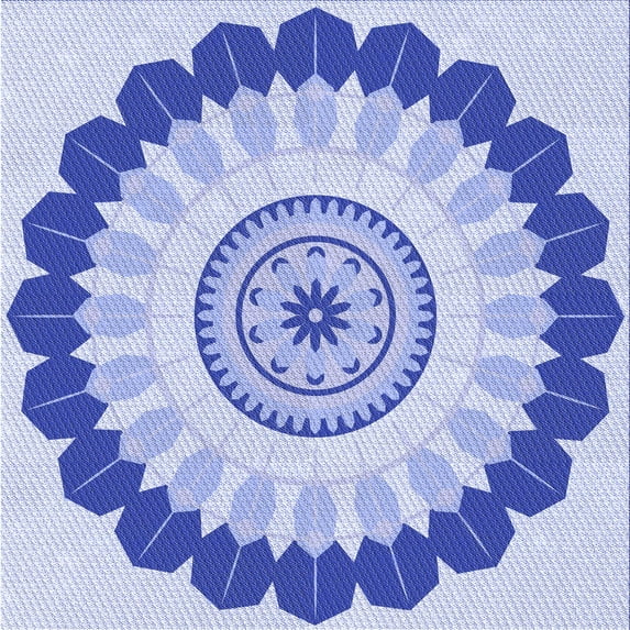 Ahgly Company Indoor Square Patterned Heavenly Blue Area Rugs, 6' Square