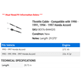 thumbnail image 2 of Throttle Cable - Compatible with 1990 - 1991, 1994 - 1997 Honda Accord 1995 1996, 2 of 2