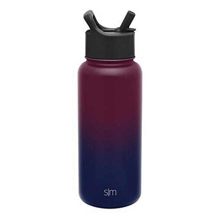 Thermosis 32 oz Insulated Water Bottle with Straw, 1 Liter Stainless Steel Water Bottles with 2 Lids (Straw and Handle Lids). Wide Mouth Travel