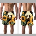 thumbnail image 3 of luoweisi Men's Beach Shorts Quick Dry Swim Trunks with Mesh Lining Panda Sunflower L, 3 of 5