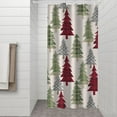 thumbnail image 2 of Multicolor Christmas Tree Pattern Shower Curtain 36"x72" ,Bathroom Decorative Shower Curtains Set with 12 Hooks,Modern Waterproof Washable Shower Curtain, 2 of 6
