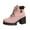 Pink, variant on IUJSOY Womens Combat Ankle Boots Fashion Platform Lug Sole Lace up Waterproof Short Booties