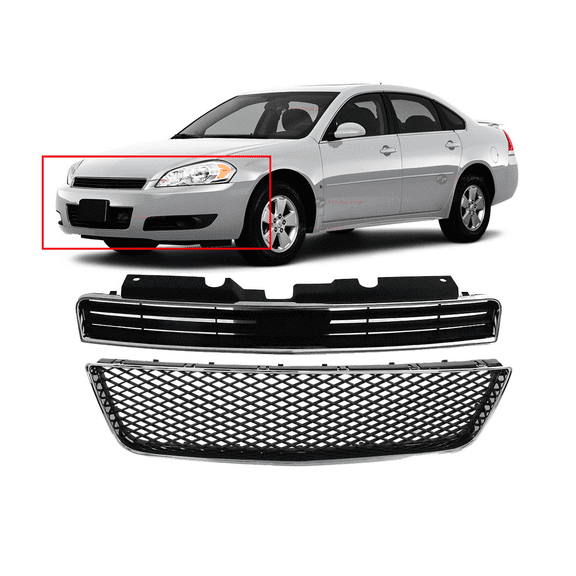 DCP Front Grilles Kit For Chevrolet Impala 2006-2011 LS, LT, LTZ 10333709 10333711