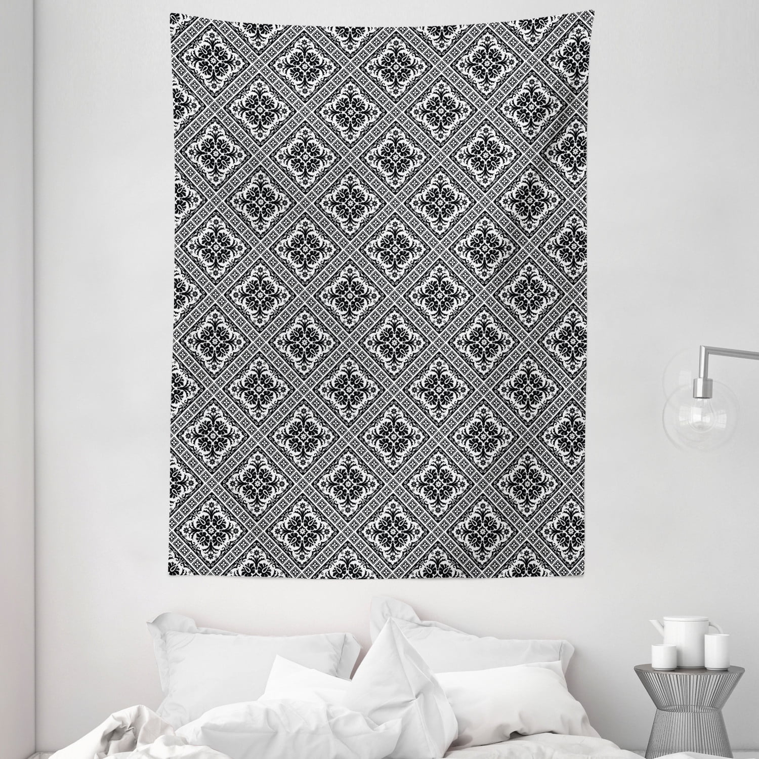 Renaissance Tapestry, Victorian Damask in Contemporary Minimalist Tones with Art Deco Effects 