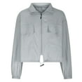 thumbnail image 1 of LOVZFMLL Jackets for Women's Solid Color Thin Drawstring Waistband Top Workwear Short Jacket, 1 of 4