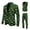 Black, variant on St. Patrick's Day 3-Piece Suit Set with Printed Trousers and Coordinating Vest for Formal Occasions Men's Green Clover Print Button Closure Suit
