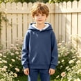 thumbnail image 5 of Xyant Kids Girls Boys Hoodies Cotton Long Sleeve Pullover Hooded Sweatshirts with Pocket (Blue,12-13 Years), 5 of 7
