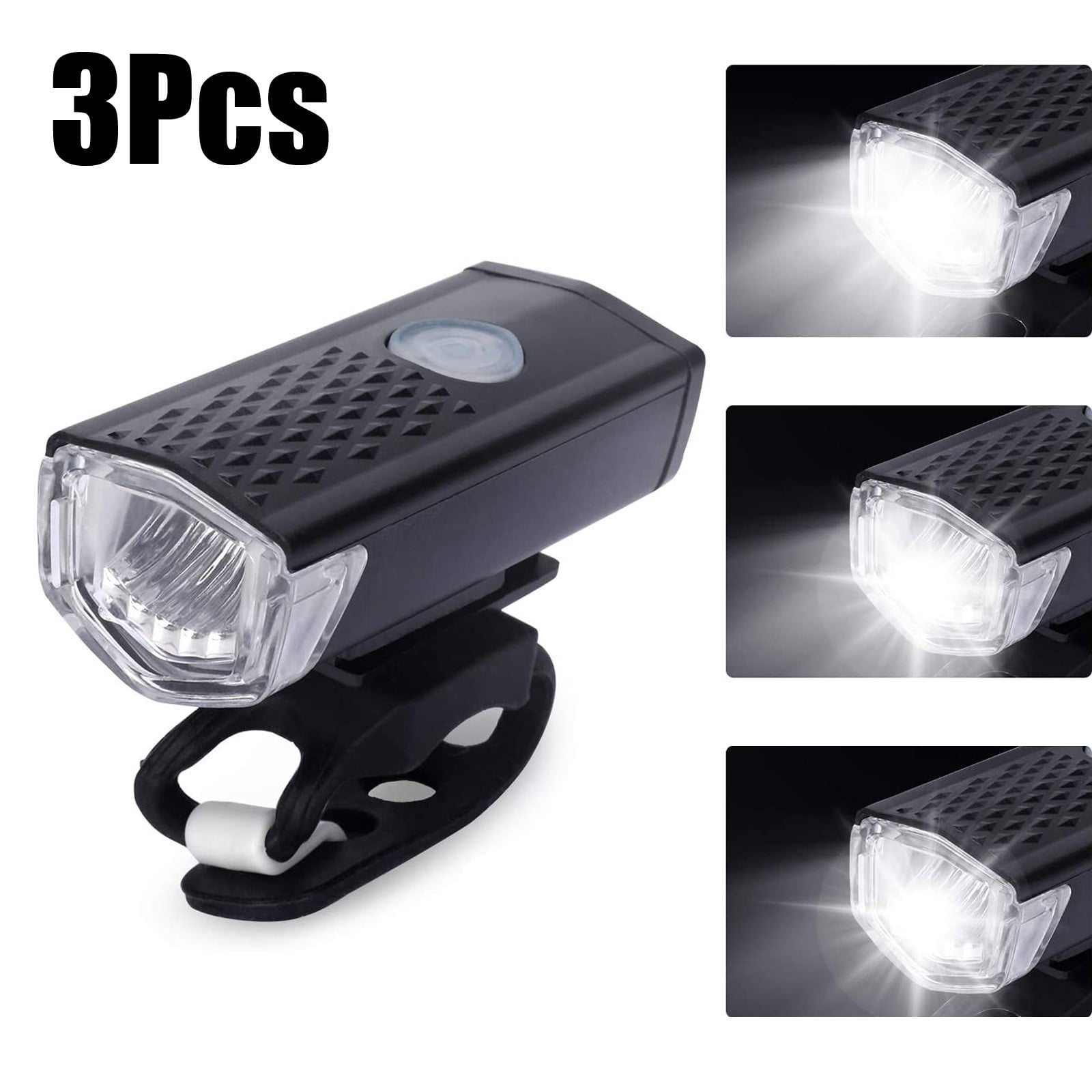 240lm USB LED Rechargeable Bike Front Head Light Headlamp Torch Waterproof Set 