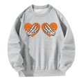 thumbnail image 3 of Sudadera para mujer Casual de moda con estampado gráfico de manga larga y cuello redondo S, 3 of 8