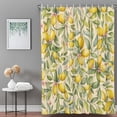Bathroom Shower Curtain Vintage Farm Lemon Leaves Waterproof Shower ...
