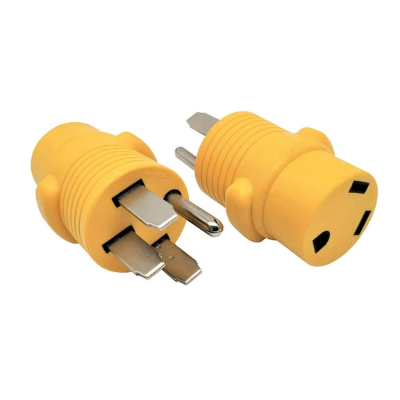 Parkworld 691654Y RV Adapter 50A 14-50P male plug to 30A TT-30R female receptacle (Yellow)