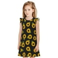 thumbnail image 1 of Fotbe Sunflowers Vestido de Dormir para Niñas de 3 a 10 Años, Mangas Cortas, Estilo Princesa, Pijama Camisón con Mangas Voladas-X-Large, 1 of 6