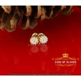 thumbnail image 5 of King of Bling's 925 Yellow Sterling Silver 0.14ct Cubic Zirconia Hip Hop Flower Women's Earrings, 5 of 9