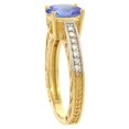 thumbnail image 3 of 14K Yellow Gold Natural Tanzanite Ring Oval 8x6 mm Diamond Accents, size 5, 3 of 4
