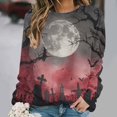 thumbnail image 6 of Meichang Oversized Sweatshirt Women Halloween Crew Neck Sweatshirt Cute Halloween Graphic Sweatshirts Long Sleeve Fall Pullover Tops, 6 of 8