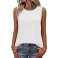 thumbnail image 4 of Cilsoka Tank Tops for Women Sleeveless Summer Crewneck Casual Solid Color Loose Fit Basic Tunic Top 2026, 4 of 7