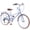 Blue, variant on Harmie 24 Inch Women's Cruiser Bike, 6-Speed Step-Through Commuter Bicycle with Rear Rack & Cup Holder, Adult City Bicycle, Steel Frame