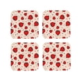thumbnail image 2 of Kll Square Drink Coasters Set Of 4,Pu Leather Absorbent Coasters Set Decorative Coffee Cup Coasters Housewarming Gift For Home Decor-Red Ladybug, 2 of 9