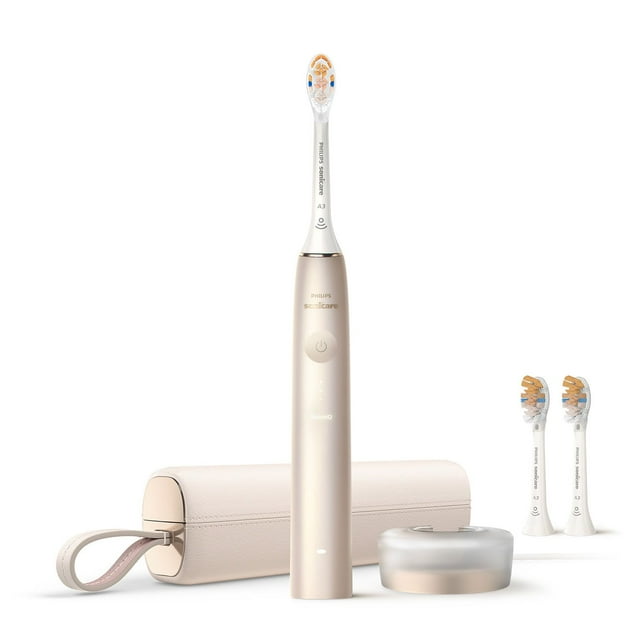 Philips Sonicare Prestige 9900 Power Toothbrush, Champagne, with Replacement Brush Heads