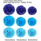 thumbnail image 3 of Paquete de 18 flores de pompones azules, kit de papel decorativo para fiesta, 3 of 5