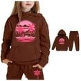 thumbnail image 3 of Kids Boys Girls Sweatsuit Set,2 Piece Long Sleeve Coffee Sweatshirt Sweatpants Set Winter Clothes Little Boy Clothes 5-6 Yeats Cute&nbsp;Boys Girls&nbsp;Clothing, 3 of 6