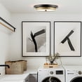 thumbnail image 5 of Kira Home Hermosa 14" Integrated LED Ceiling Light, 24W Dimmable 3000K Light, Wood Grain Metal, Smoked Birch, Oil Rubbed, 5 of 8
